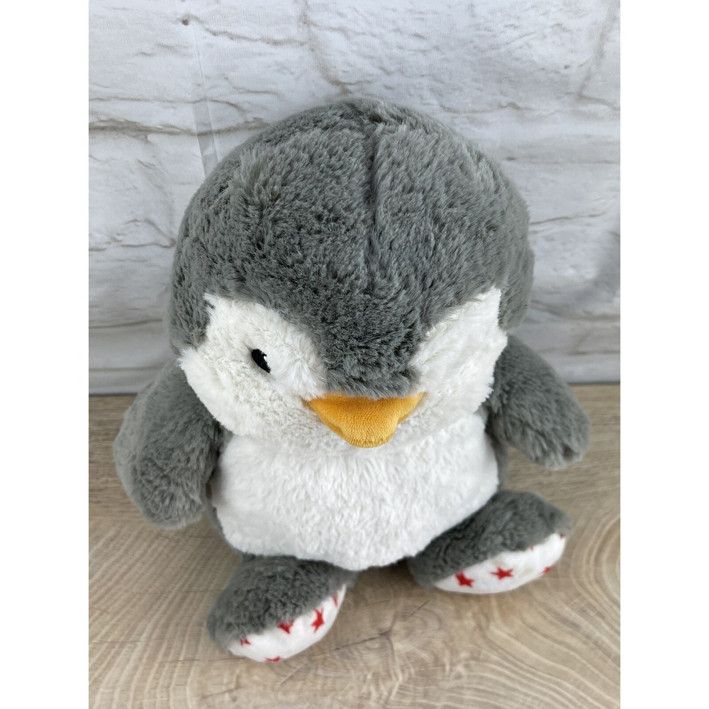 Cloud B Dreamy Hugginz Penguin Plush Stuffed Animal Toy Red Stars Gray White 11" - Picture 4 of 12